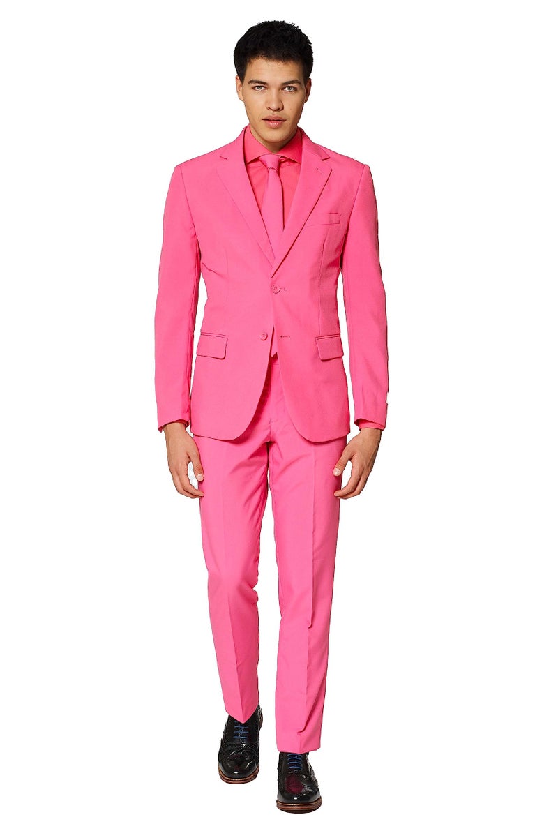 OppoSuits - Men's - Solid Color Suit Mr. Pink - 44 - Pink - Image 1